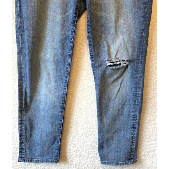 Banana Republic Jeans Size 6/28 Women Skinny Fit Blue Med Wash Denim Distressed - Picture 5 of 10